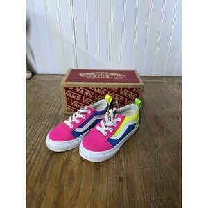 Vans Kids Old Shool Elastic Color Block Neon VN0ATZO2B7 Size 7T Off The Wall